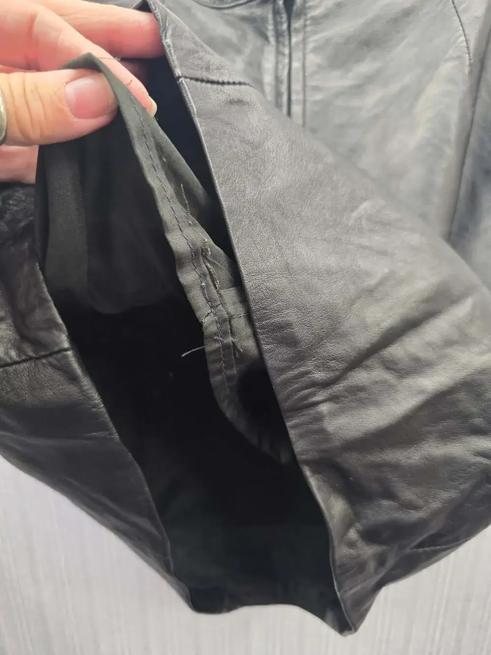 Vintage Y2k Leather Dynamics Black Leather Skirt Size 7/8